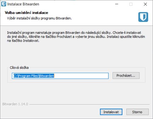 Ovlivnit můžete jen složku pro instalaci
