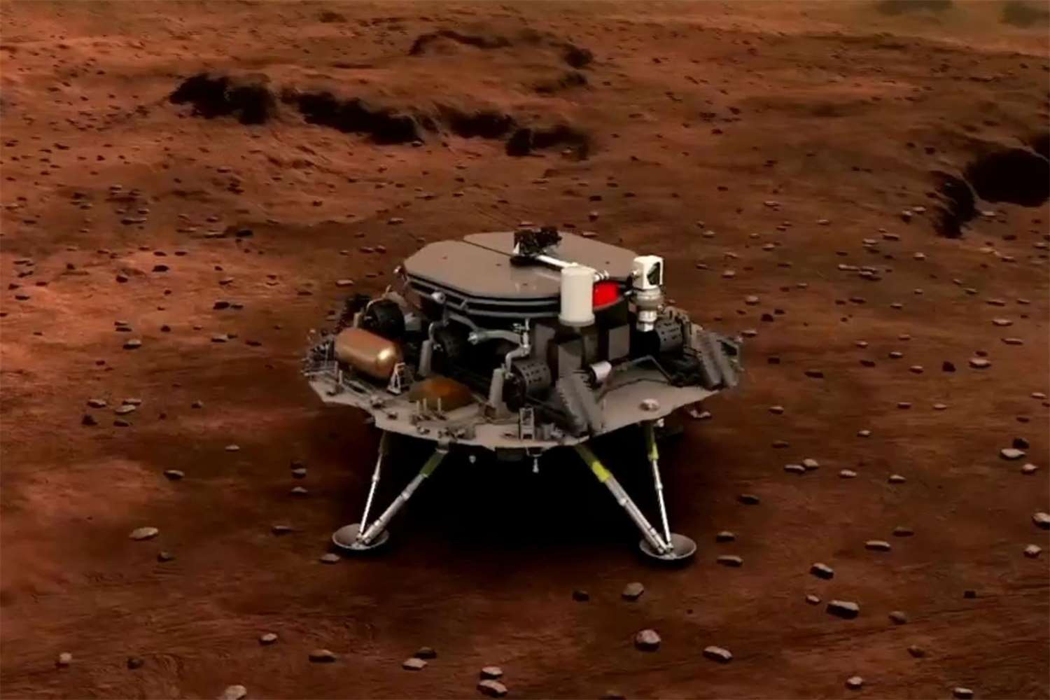 Galerie - Přistávací plošina i rover Zhurong: Čína zveřejnila další povedené snímky z Marsu – VTM.cz