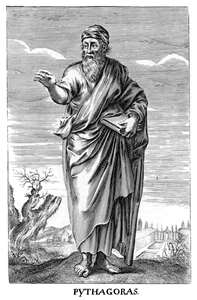 Obrázek Pythagora z knihy  The history of philosophy od Thomase Stanleyho.